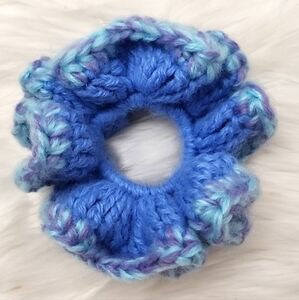 Handmade Large Textured Crocheted Scrunchies Ponytail Holder Hair Tie - New